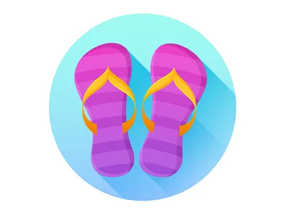 Summer Flip Flops cartoon flip flop icon illustration illustrator sticker summer ui vector