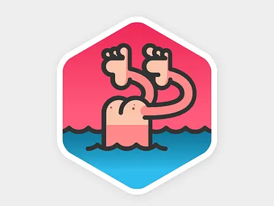 Dippin' Skinny cartoon contest illustration sticker