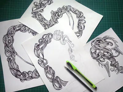 Wip Number 500 black drawing five number zero