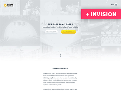 AstraLighting.cz - clean minimalistic website astra astralighting clean czech hero lights minimalistic technical typo white yellow