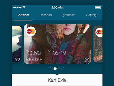 Credit Card accunt bar card credit card ios8 menu payment payment methods ui user ux