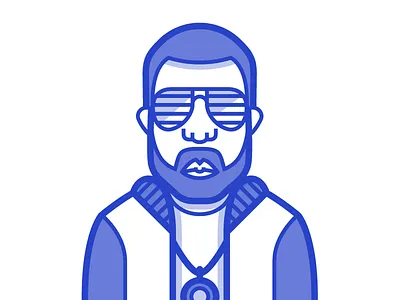 Kan-Yay avatar character icon illustration kanye line work vector