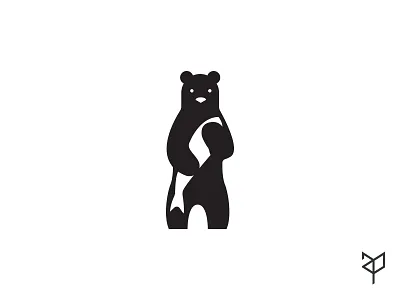 Gone Fishing bear black design fish graphicdesign illustration negativespace vector