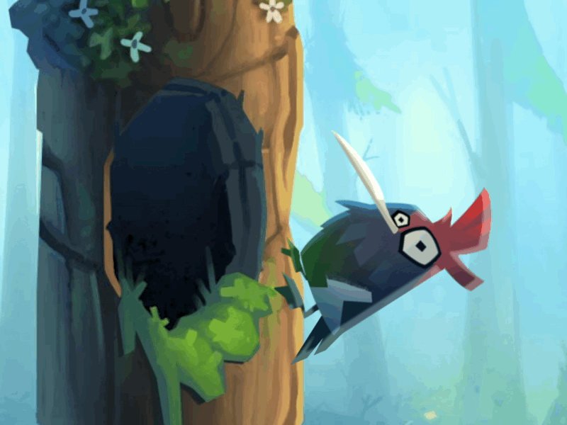 Viking Mushroom Woodpecker characterdesign gamedev gif vikingmushroom