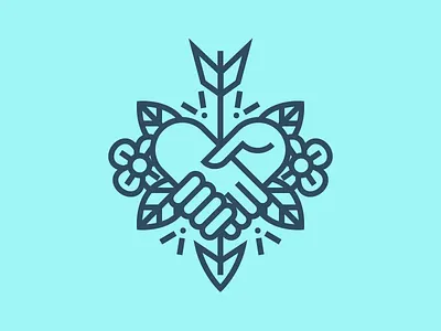That family kind of friendship! arrow caring family floral friendship hands handshake heart icon love tattoo vector