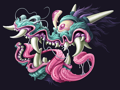 Dragon dragon, rock the dragon character design color colorful digital painting dragon illustration monster painting tongue water