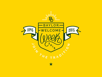 Welcome Week badge baylor lettering logo script shield type typography week welcome