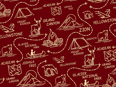 National Park Print apparel icons illustration repeat