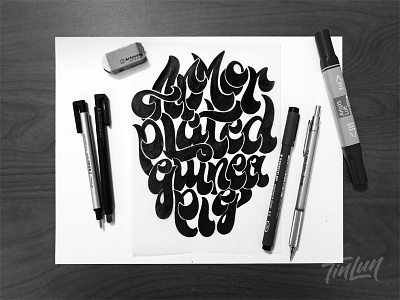 Armor-Plated Guinea Pig hand lettering lettering summerofsketching