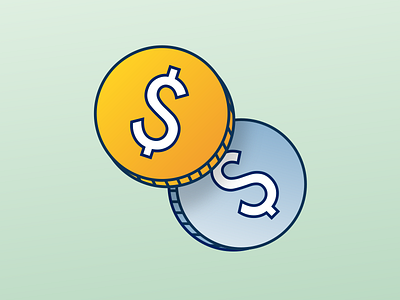 Coins cash coins dollar flat money vector