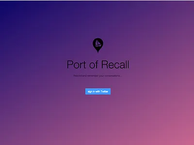 Port of Recall Prototype landing fade landing page minimalism prototype