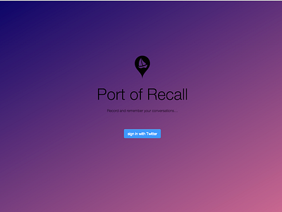 Port of Recall Prototype landing fade landing page minimalism prototype