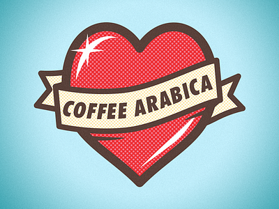 Coffee Arabica arabica badge cafe coffee futura graphic heart shine spark tattoo