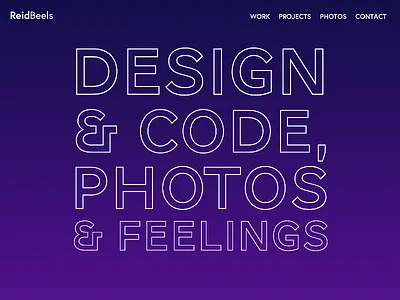 Personal Site Splash Page code design feelings personal site photos
