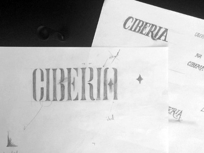 Logotype process ciberia custom type logotype magazine pencil process