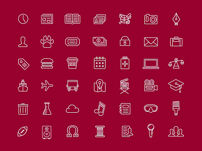 Chapman University App Icons app collection flat icon icons school set simple stroke symbol