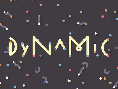 Playing around colorful frame linear typography type word