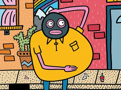 Robber bold cactus color illustration rainbow robber stuff