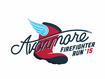 Avonmore Firefighter Run boot firefighter fireman illustration run type wing