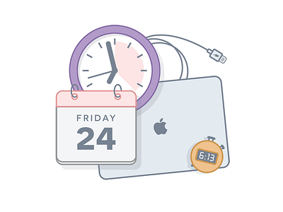 Balance is the key. balance calendar clock icon illustration macbook rest stopwatch time work