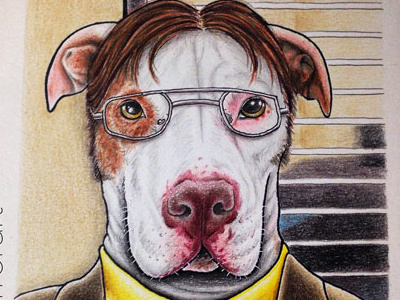 Dwight color pencils drawing illustration painting