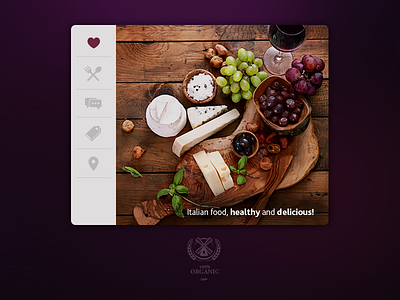 Organic food widget app creative design flat gui kit organic photoshop restaurant template ui widget