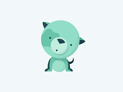 Guilty Pup animal cute dog flat green illustration pup puppy shadow