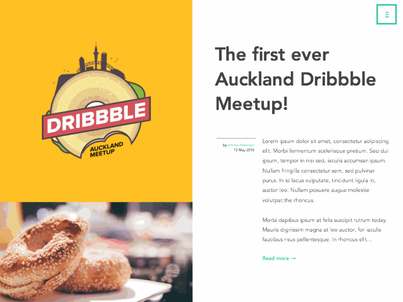 Fullscreen Website Scroll Effect animation article layout menu