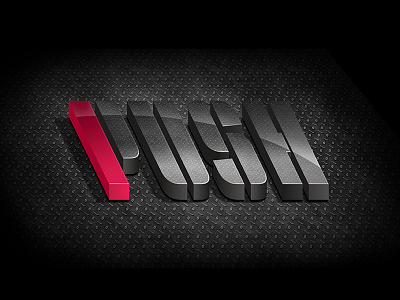 Push logo metal photoshop