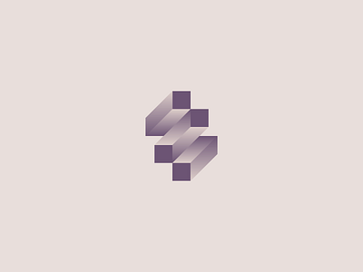 S/ 3d architecture design logo logomark mark monogram purple s studio symbol