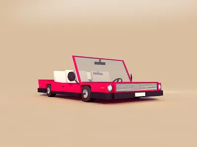 Cabriolete 3d abstract antonmoek cabriolete car digitalart low poly lowpoly polygonal polygons render toy