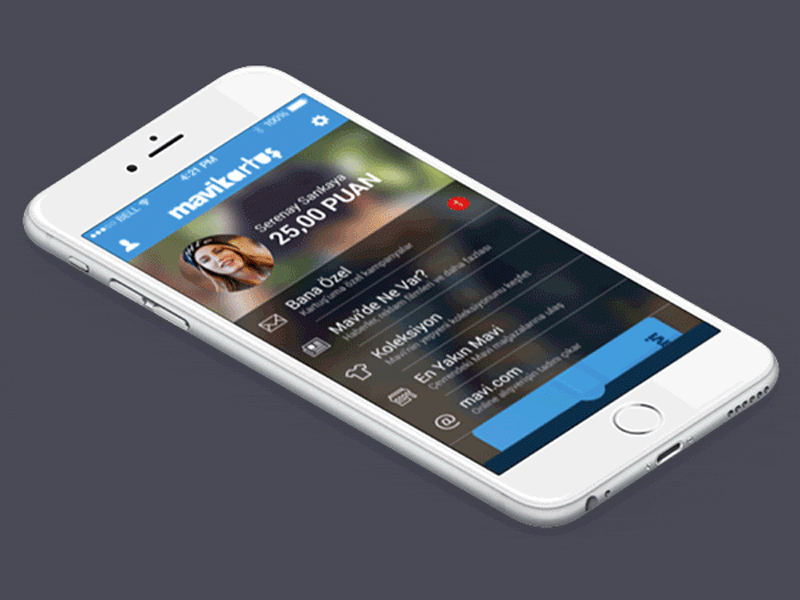 Card Swipe app card credit ios iphone menu swipe ui ux