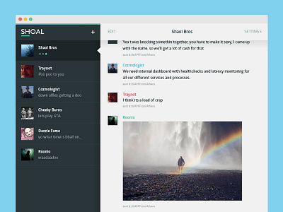 Shaol app chat mock up roonio