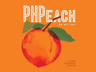 PHPeach beer code halftone label logo open source php programming stack exchange vector