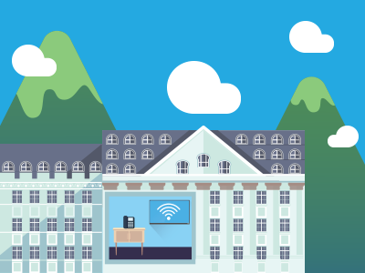 Hotel Illustration flat hotel illustration vector