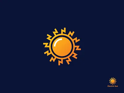 Electric Sun logo brand branding electric icon light logo logotype mark minimal simple sun yellow