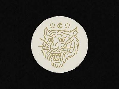 Tiger illustration print printmaking tattoo tiger