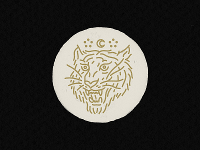Tiger illustration print printmaking tattoo tiger