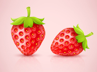 Strawberries vector food fruits icon illustration strawberry vector