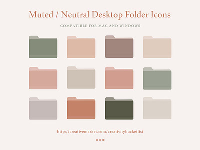 Muted / Neutral Desktop Folder Icons