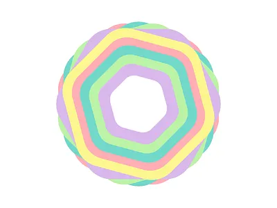 Flump Doughnut art candy flump hexagon marshmallow neon pastel vector
