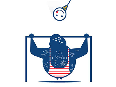 Zoetrope- Strongman Character illustration strongman
