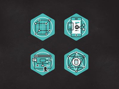 Dev Icon Drafts development hexagon icons illustration software tech vector web