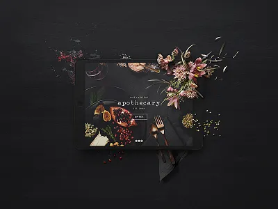 Apothecary advertising build it beautiful campaign design ipad squarespace tablet website