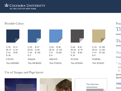 Columbia University - Grant Writing Template grid style tiles template