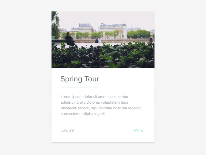 Simple Card Interaction card ui web