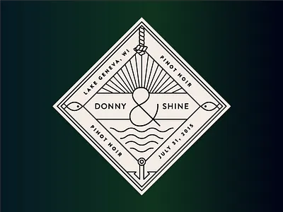 Wedding Wine Label badge illustration sticker wine label