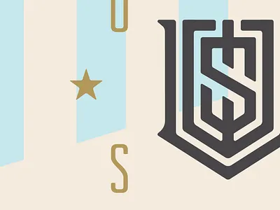 grammin' it blue brand color icon identity logo monogram s soccer star u w