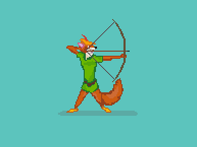 8 Bit Robin Hood 8 bit archery bow disney illustration robin hood