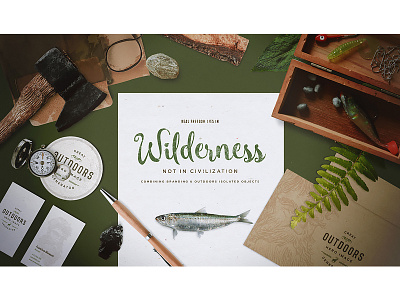 Great Outdoors Hero Image Scene Generator background branding mockup business card mockup fishing header images hero image hunting identity mockup mockup scene outdoors stationery vintage